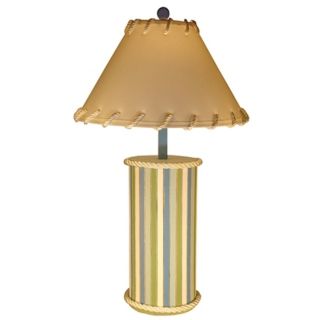 Wood Plank Beach Stripe Cylinder Table Lamp   #60534