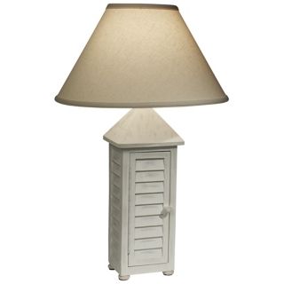 Shutter Me Shingles White Table Lamp by The Natural Light   #F9395