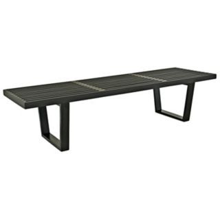 Nelson Style Black Wood Bench   #W5894