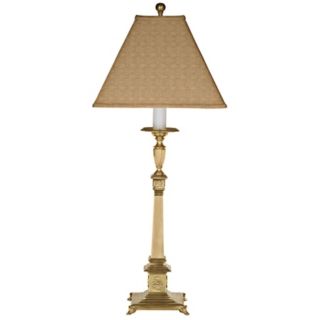 Regency Square Column Brass Table Lamp   #F3216