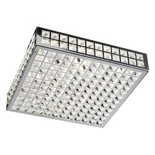 Deco Crystal and Chrome 16" Wide Ceiling Light Fixture   #H3885