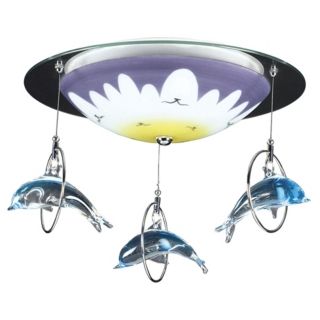 Dolphin Splash 16" Wide Ceiling Light Fixture   #44354