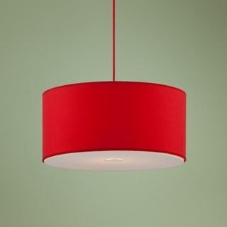 Possini Euro Design Red Shade 15 3/4" Wide Pendant Light   #U0756