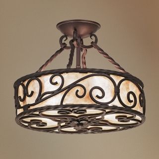 Natural Mica Collection 15" Wide Iron Ceiling Light Fixture   #91582