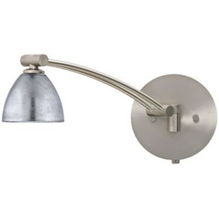 Nickel Silver Foil 18 1/2" Plug In Swing Arm Wall Light   #M3654