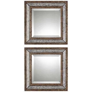 Uttermost Set of 2 Norlina 18" Square Wall Mirrors   #T4877