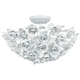 Crystorama Cypress 18" Wide White Rose Ceiling Light Fixture   #V8811