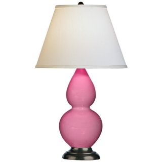 Robert Abbey 22 3/4" Pink Ceramic and Bronze Table Lamp   #G6564