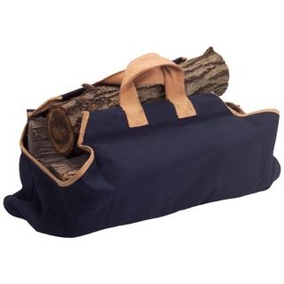 Navy with Tan Canvas Bag Log Carrier   #L0095