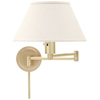 House of Troy Satin Brass Plug In Swing Arm Wall Lamp   #65433