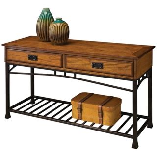 accents. Two drawers. One shelf. 47 1/4 wide. 16 deep. 28 high
