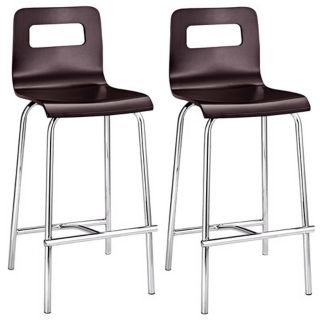 Set of Two Zuo Modern Escape Wenge 24" High Counter Stools   #G4167