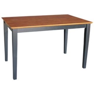 Solid Wood 48" Wide Shaker Leg Black and Cherry Wood Table   #Y6219