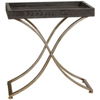 Uttermost Valli Ebony Stained Box Tray Accent Table   #T8097