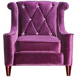 Barrister Crystal Purple Velvet Club Chair   #X5919