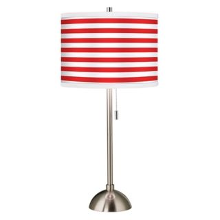 Giclee Red Horizontal Stripe Table Lamp   #60757 23265