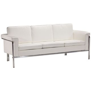 Zuo Modern Singular White Leatherette Sofa   #V7753