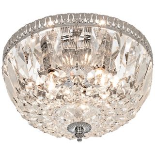 James R. Moder Handcut Crystal Silver Ceiling Fixture   #51674