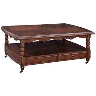 Harrison Oversize Rectangular Wood Cocktail Table   #Y4795