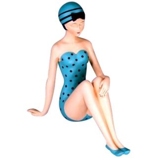 Bathing Beauty Blue Suit Figurine   #H5553
