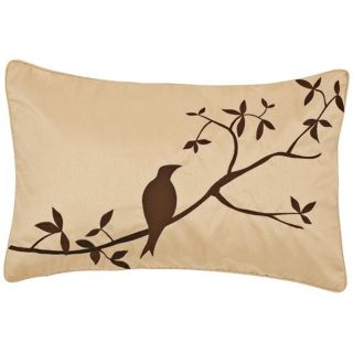 Surya Beige and Chocolate Bird  Pillow   #J8419