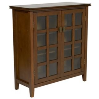 Artisan Medium Brown Auburn Pine Wood Storage Cabinet   #Y5711