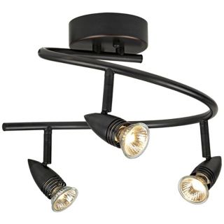 LED Pro Track Bronze Three Light Spiral Light Fixture   #30688 R6544