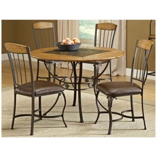 Hillsdale Lakeview Round Wood Chair 5 Piece Dining Set   #T5528