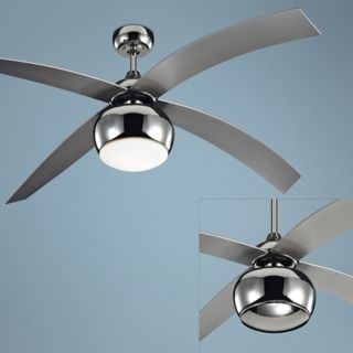 60" Monte Carlo Vios Nickel Ceiling Fan with Light Kit   #R2721