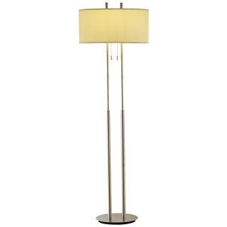 Duo Light Satin Steel Floor Lamp   #R4603