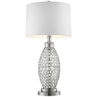 Beaded Crystal Table Lamp with White Shade   #V0785
