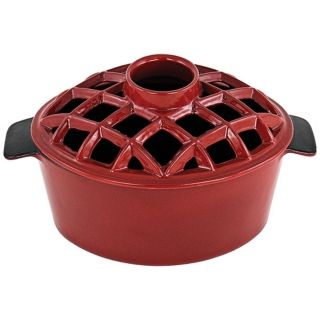 2 1/4 Quart Red Cast Iron Steamer Pot with Lattice Top   #U9291