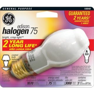 GE 75 Watt Edison Long Life Halogen Light Bulb   #51841