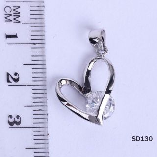 Jump Heart Amethyst Crystal 925 sterling silver Charms pendant