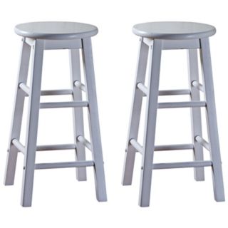 Zuo Butcher White Adjustable Height Bar or Counter Stool