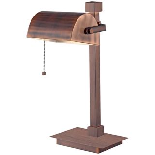 Kenroy Welker Copper Finish Banker Piano Desk Lamp   #R8346