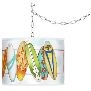 Surfboard Time Giclee Swag Style Plug In Chandelier   #F9542 H7630