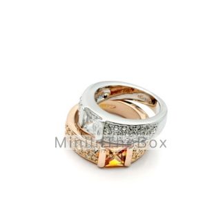 USD $ 7.99   Square Diamond Studded Crystal Ring (Assorted Colors
