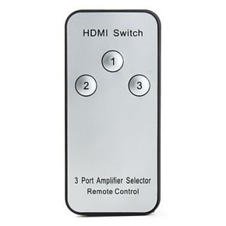 USD $ 14.99   3 Port 1080P HDMI V1.3b Splitter with Remote Control