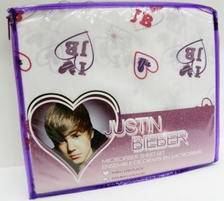 Justin Bieber Justins World Comforter Shams and Sheet Set Full Size