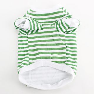 USD $ 4.99   Green Stripe Cotton T Shirt for Dogs (XS M),