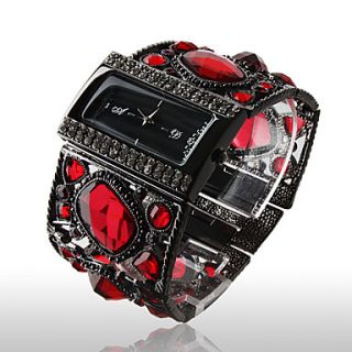 USD $ 23.79   Amazing Womens Black Bracelet Watch with Graceful Red