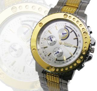 Luxury Golden Mens Quartz Wrist Watch Kal