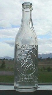 Antique KALISPELL MONTANA Coca Cola COKE bottle w/ COWBOY on HORSE