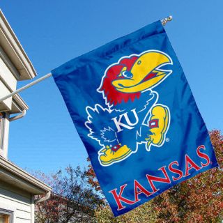Kansas Jayhawks KU University College House Flag