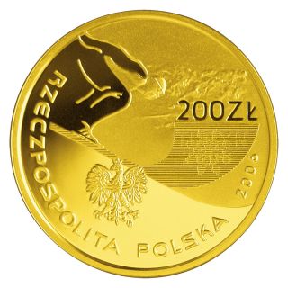 Gold Coin 15 5g 2006 Winter Olympic Torino 200 Zlotych COA Box
