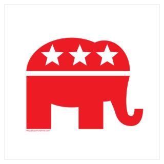 Wall Art  Posters  Republican Elephant Logo Single