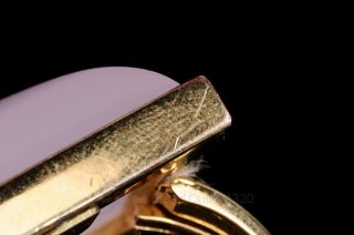 Kara Ross 6 75 Gold Tone Squared Pink Quartz Sugarloaf Ring Discolored