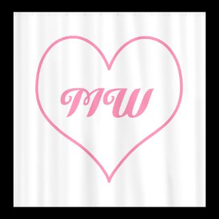 Heart Gifts  Heart Bathroom  Custom Pink Heart Monogram. Shower