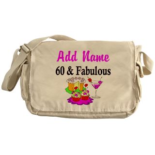 60 Gifts  60 Bags  PERSONALIZED 60 YR OLD Messenger Bag